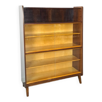 Vitrine vintage en placage foncé