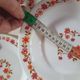 lot of arcopal scania dishes with small orange flowers flat plate, hollow dessert dish, one dish..