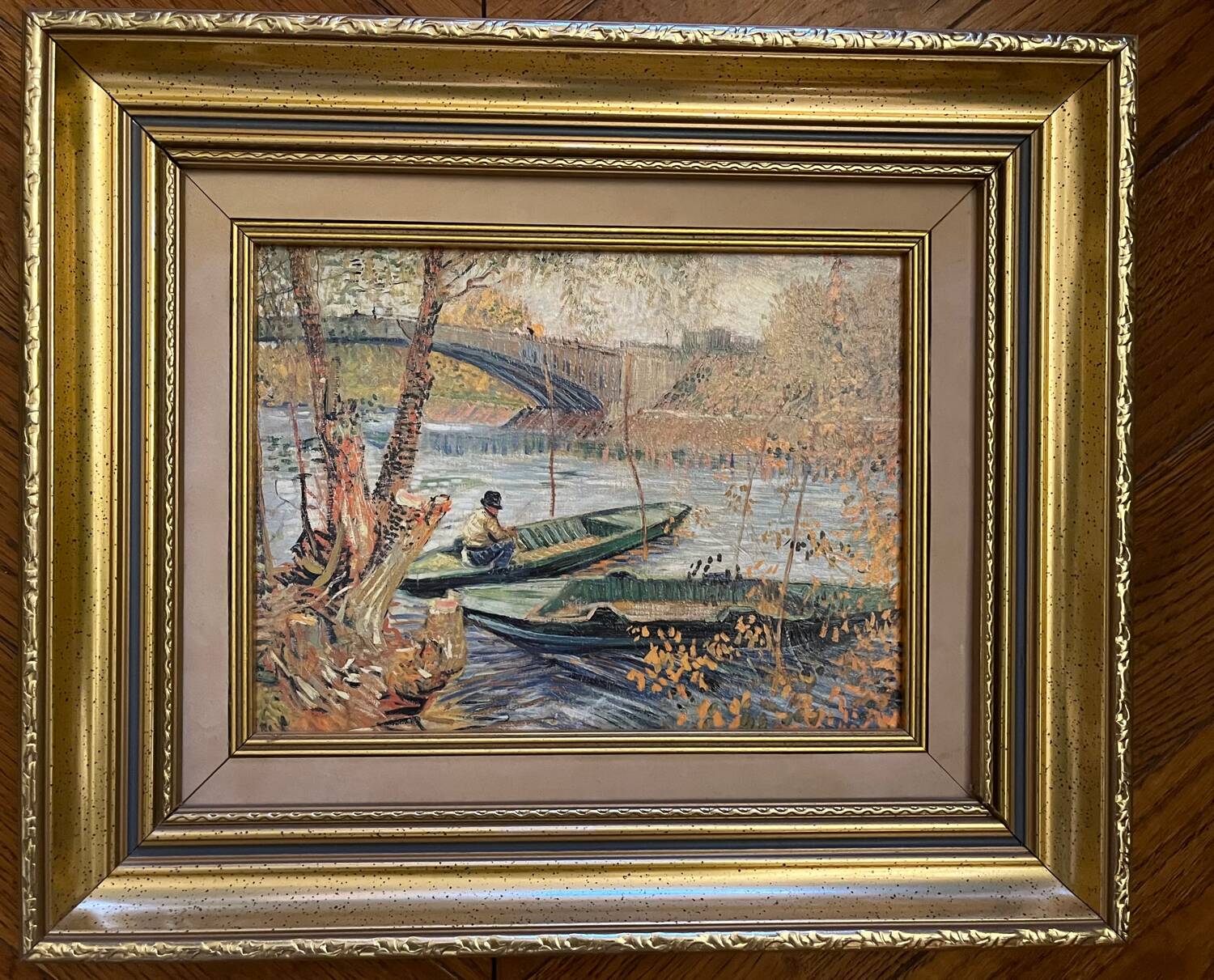 Painting: oil on canvas - animated lake landscape