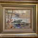 Painting: oil on canvas - animated lake landscape