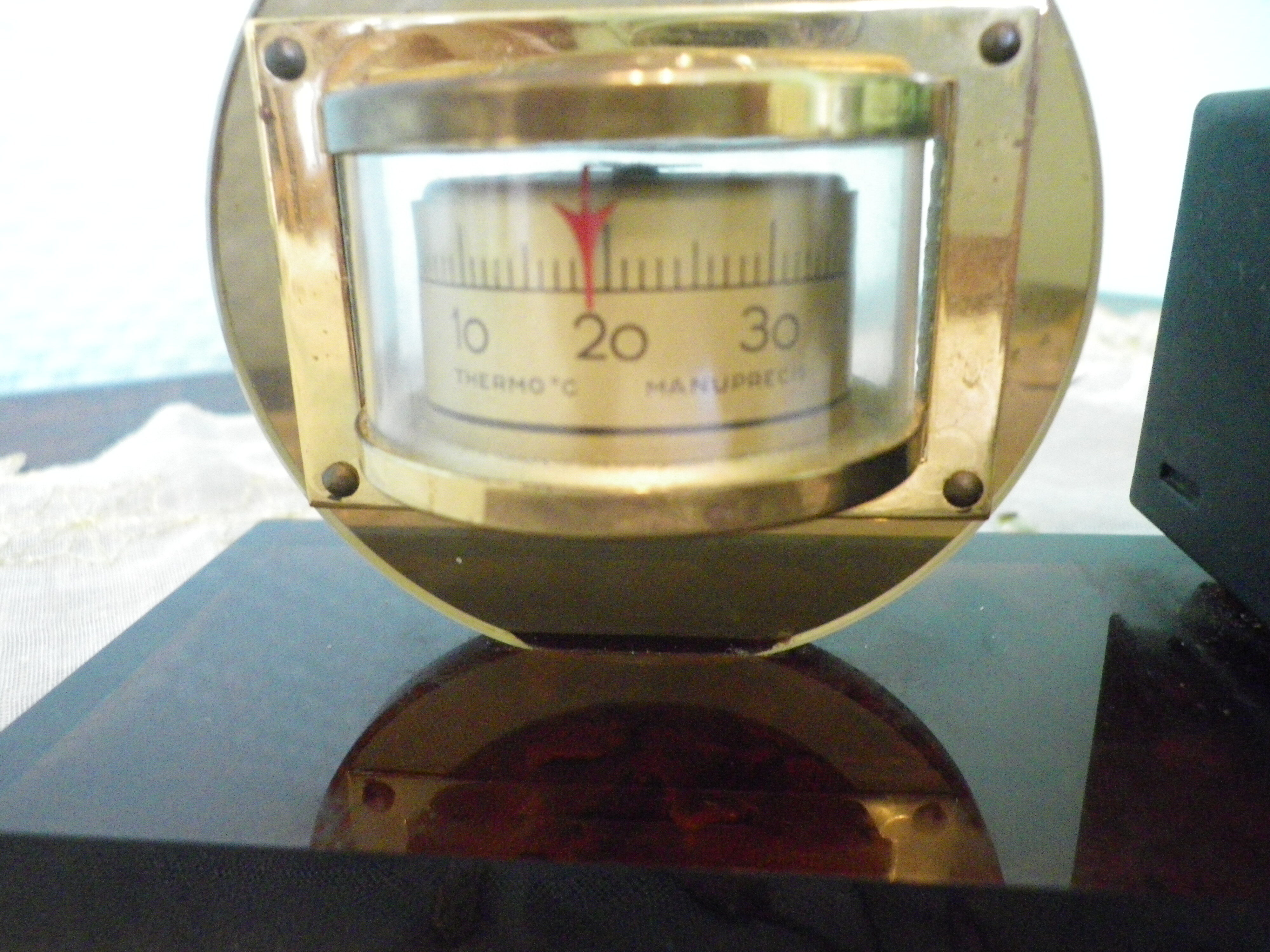 Perpetual Office Calendar with Thermometer - Mallat France - 70s