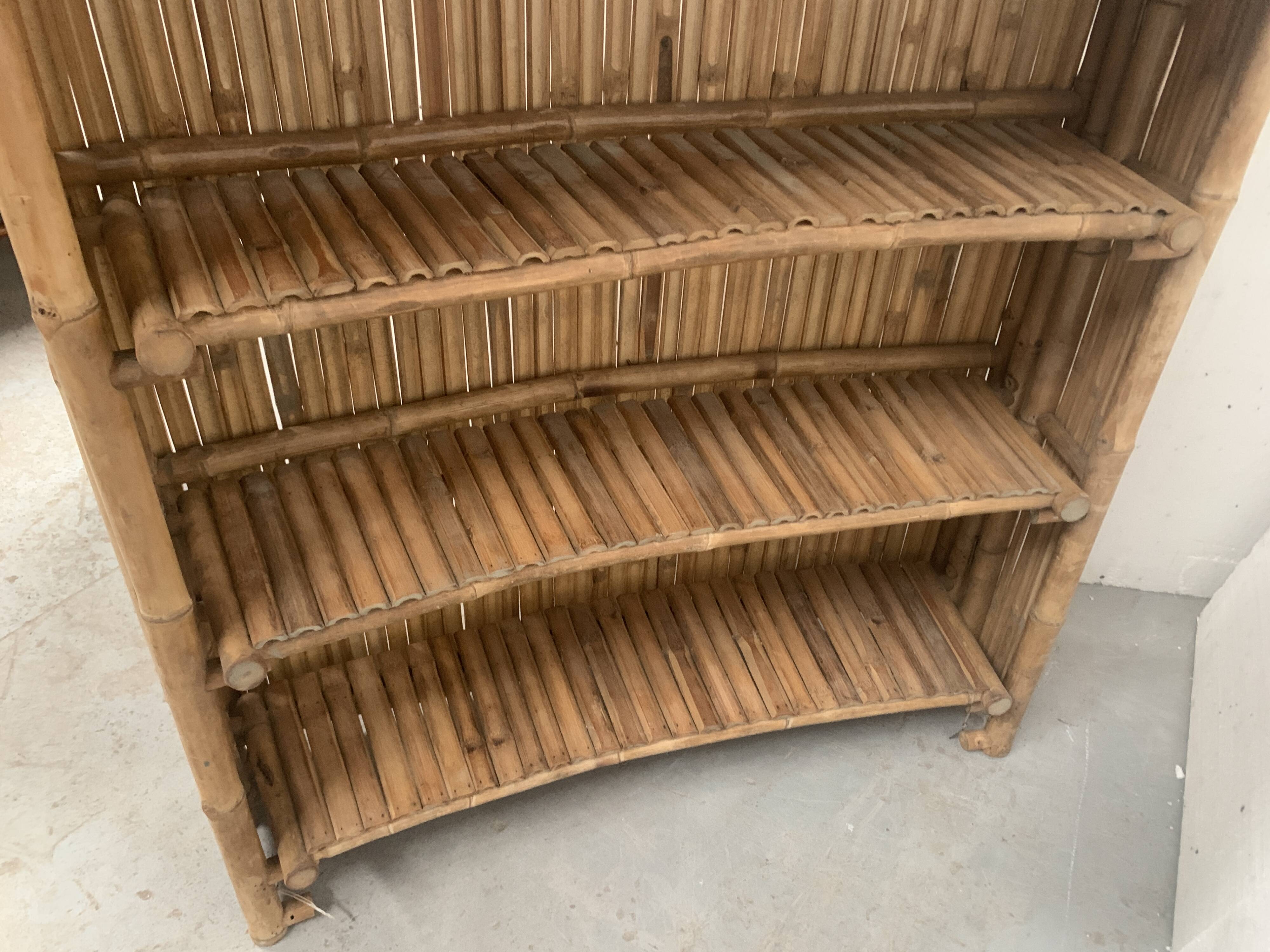 20th century woven bamboo half-moon bar