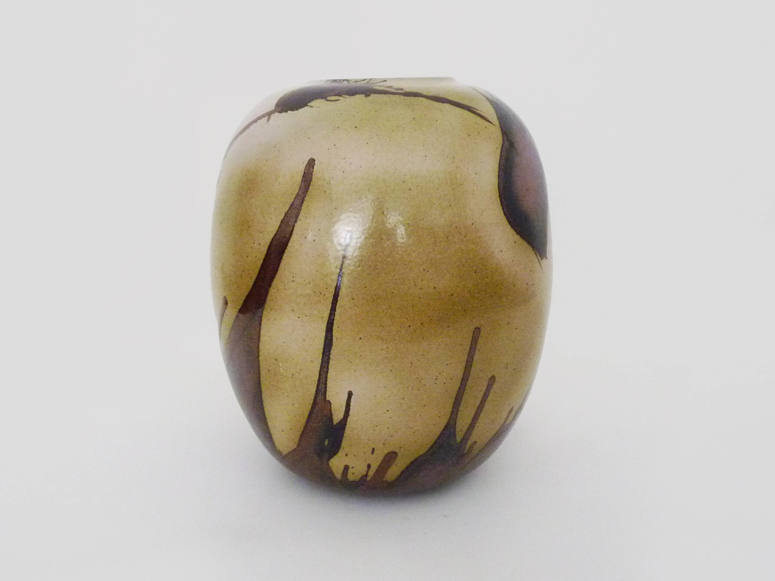 Large enameled stoneware vase by Denis Bouniard Atelier des Cendres 1991