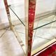 Coffee table with glass and gilded brass shelf France 1970