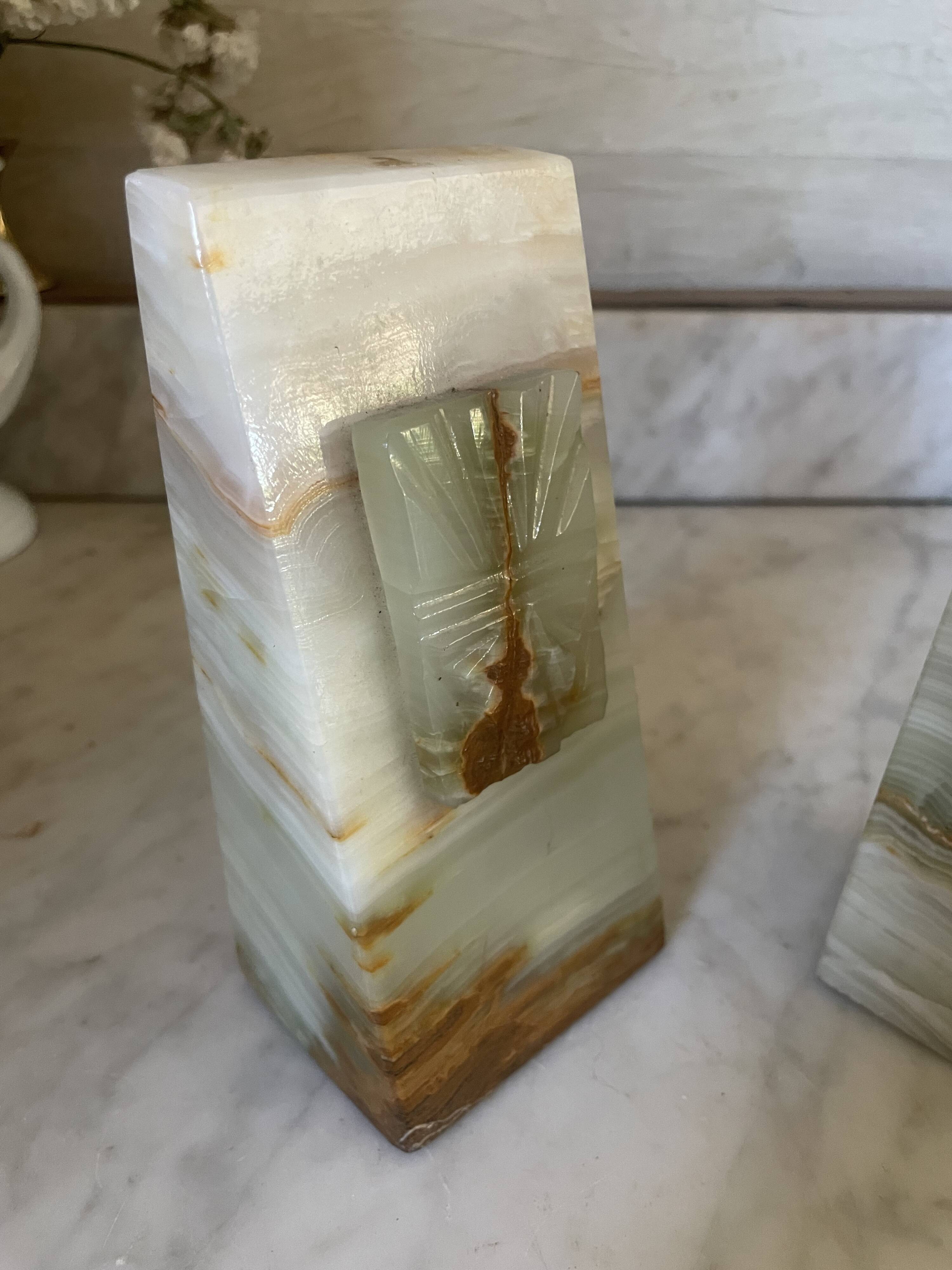 pair of Art Deco onyx bookends