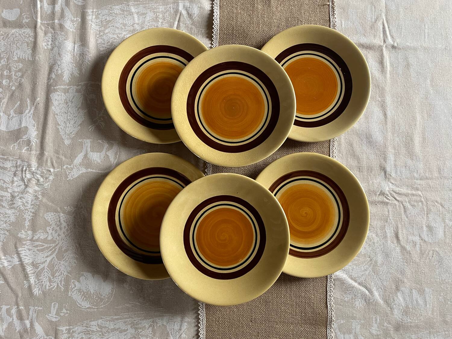 6 flat plates Gallia Gien