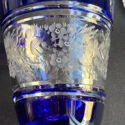 Josephinenhütte - red wine glasses (5) - Art Nouveau - Cut and engraved Crystal Roemer