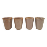 4 gobelets, tasses en grès Digoin