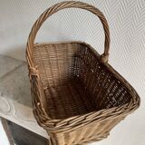 Panier rectangulaire osier ancien