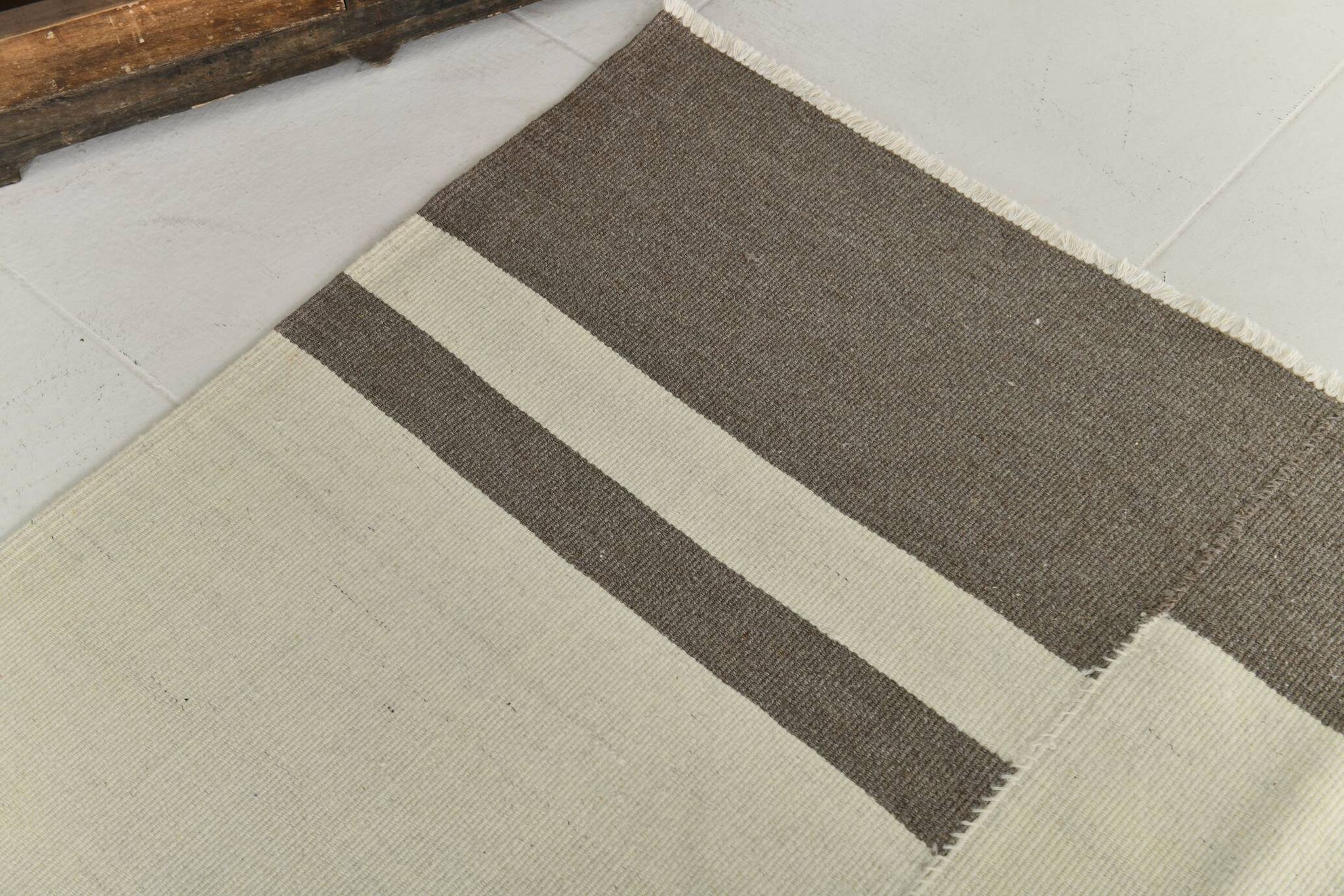 Kilim Gray Beige Ethnic Pattern Vintage Kilim Rug, 282x395Cm
