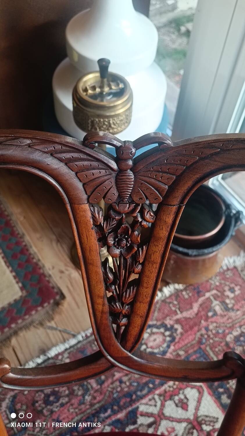 Rare chaise de chambre Napoléon III (1870/80), de style anglais