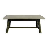 Table à manger laquée vert olive glossy — DLG Georges Robert, Circa 1970