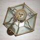 Brass lantern with 6 beveled glasses