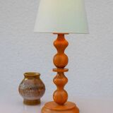 Grande lampe de table vintage en pin de Markslöjd, années 1970.