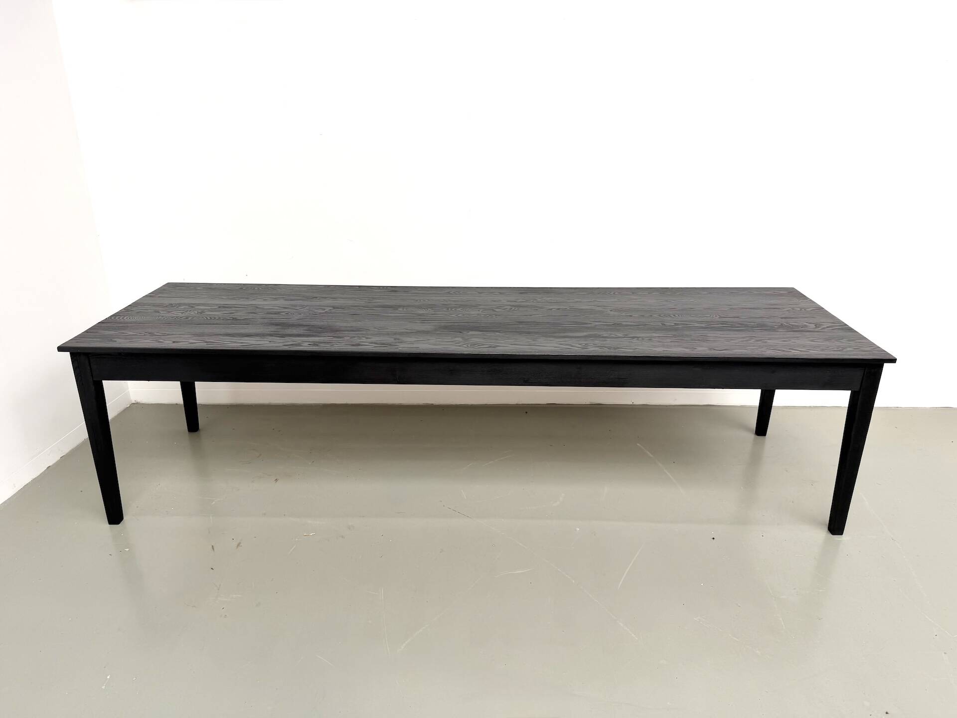 Large burnt wood table Shou Sugi Ban - 300 x 90 cm