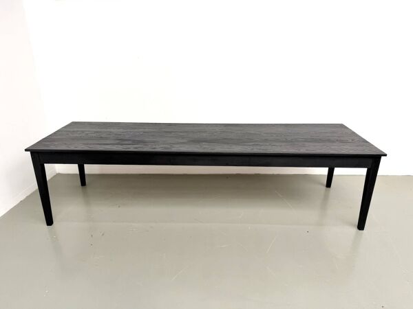 Grande table en bois brûlé Shou Sugi Ban - 300 X 90 cm