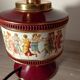 Florentine lamp in burgundy and gold porcelain signed Num 19