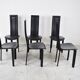 Vintage black leather dining chairs,  1980