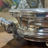 Chauffe plat en métal argenté des années 1930