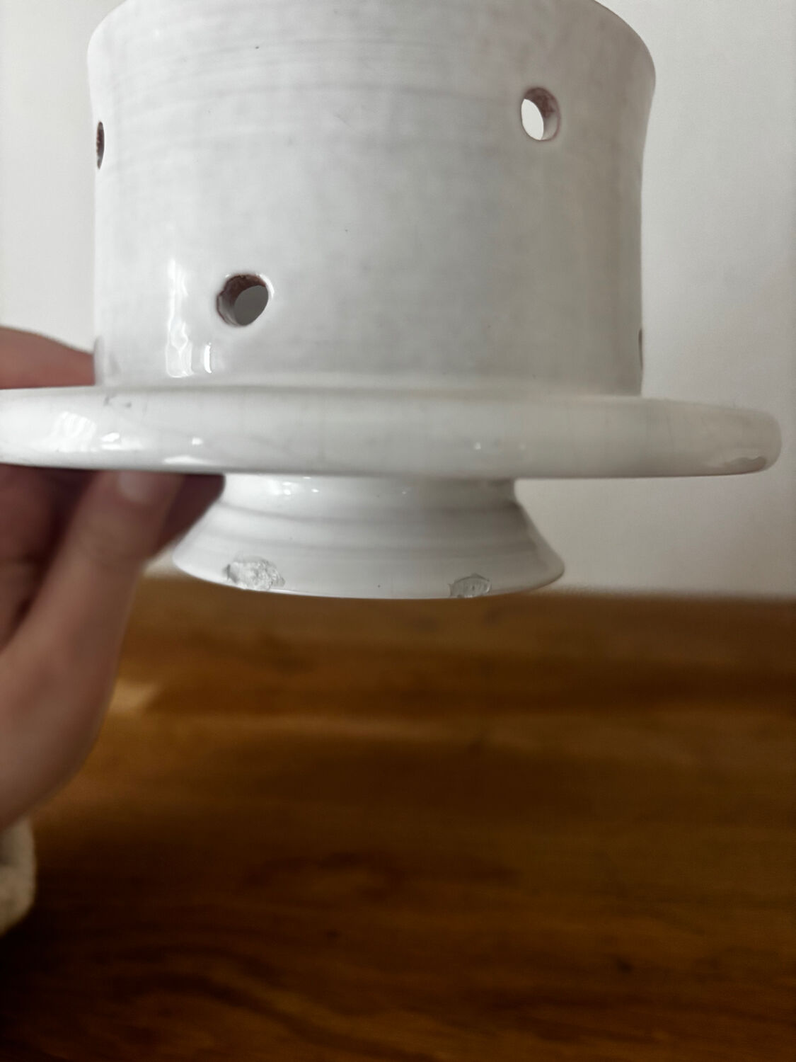 Water butter dish with raised fruits