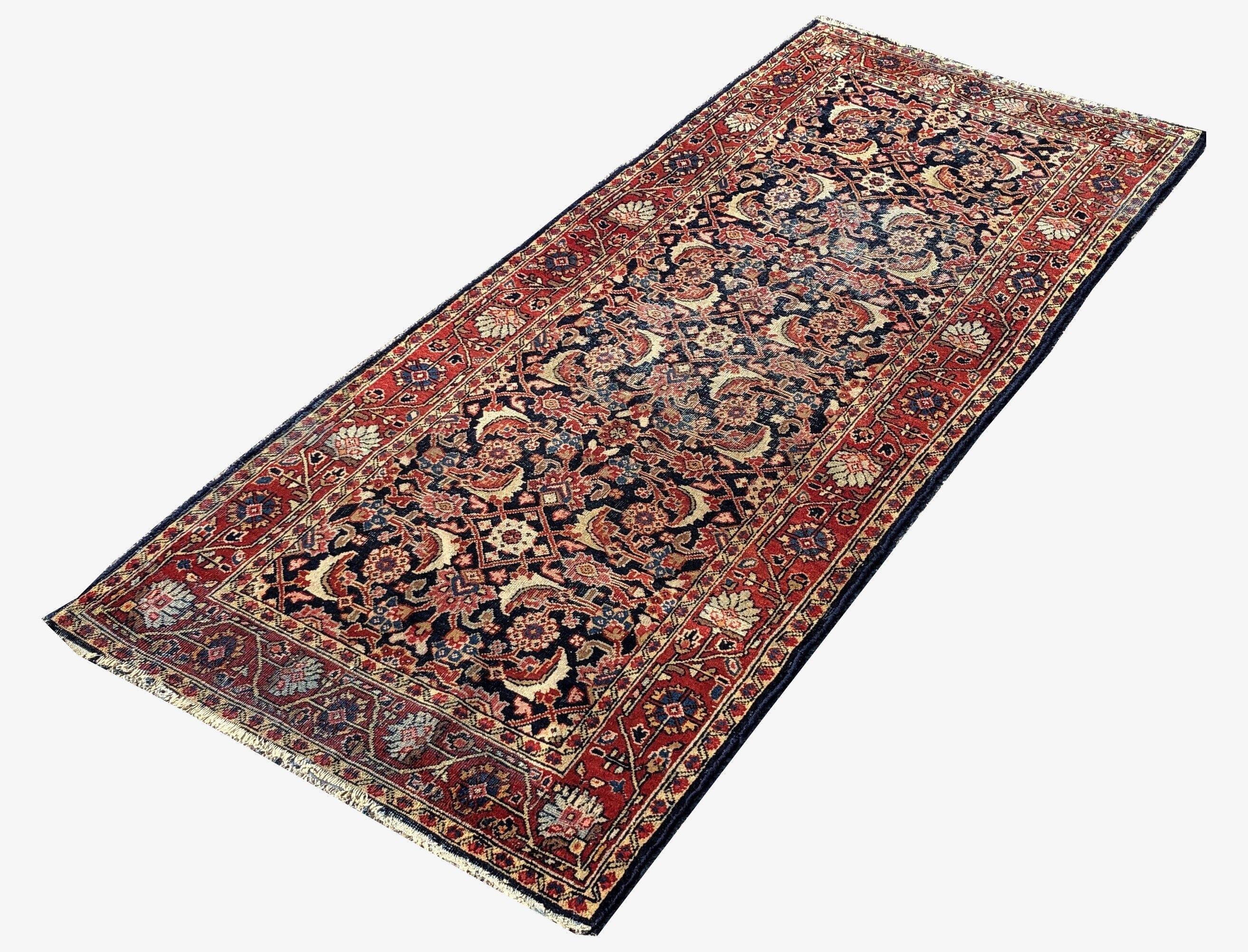 Oriental carpet iran persian Ancient MALAYER : 1.12 X 2.80 M