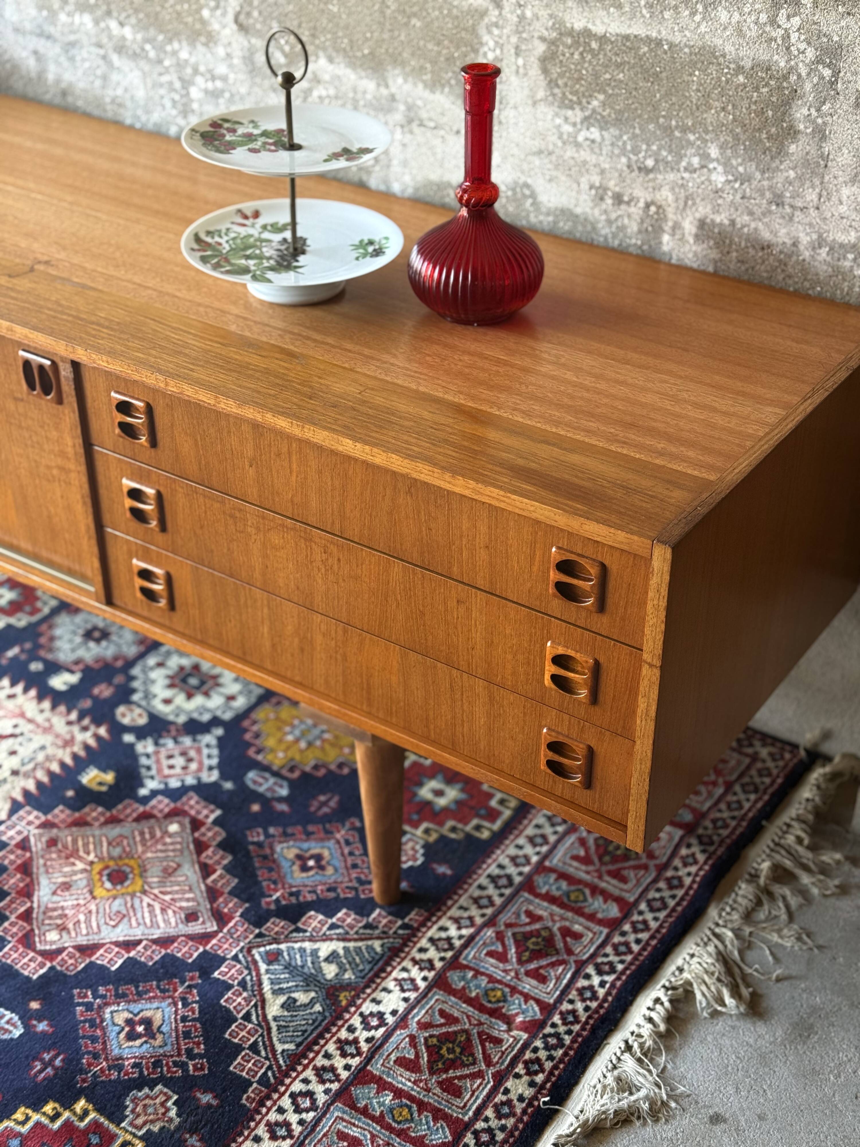 Vintage Scandinavian teak sideboard, 1970.