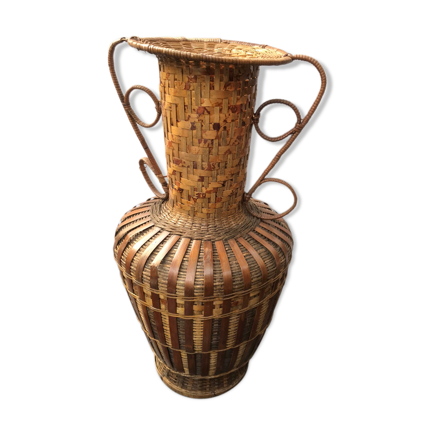 Former rotin vase braided grand vintage deco model