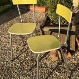 Pair of yellow Formica chairs