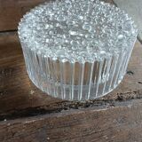 Ceiling light, pressed glass wall light, 1970