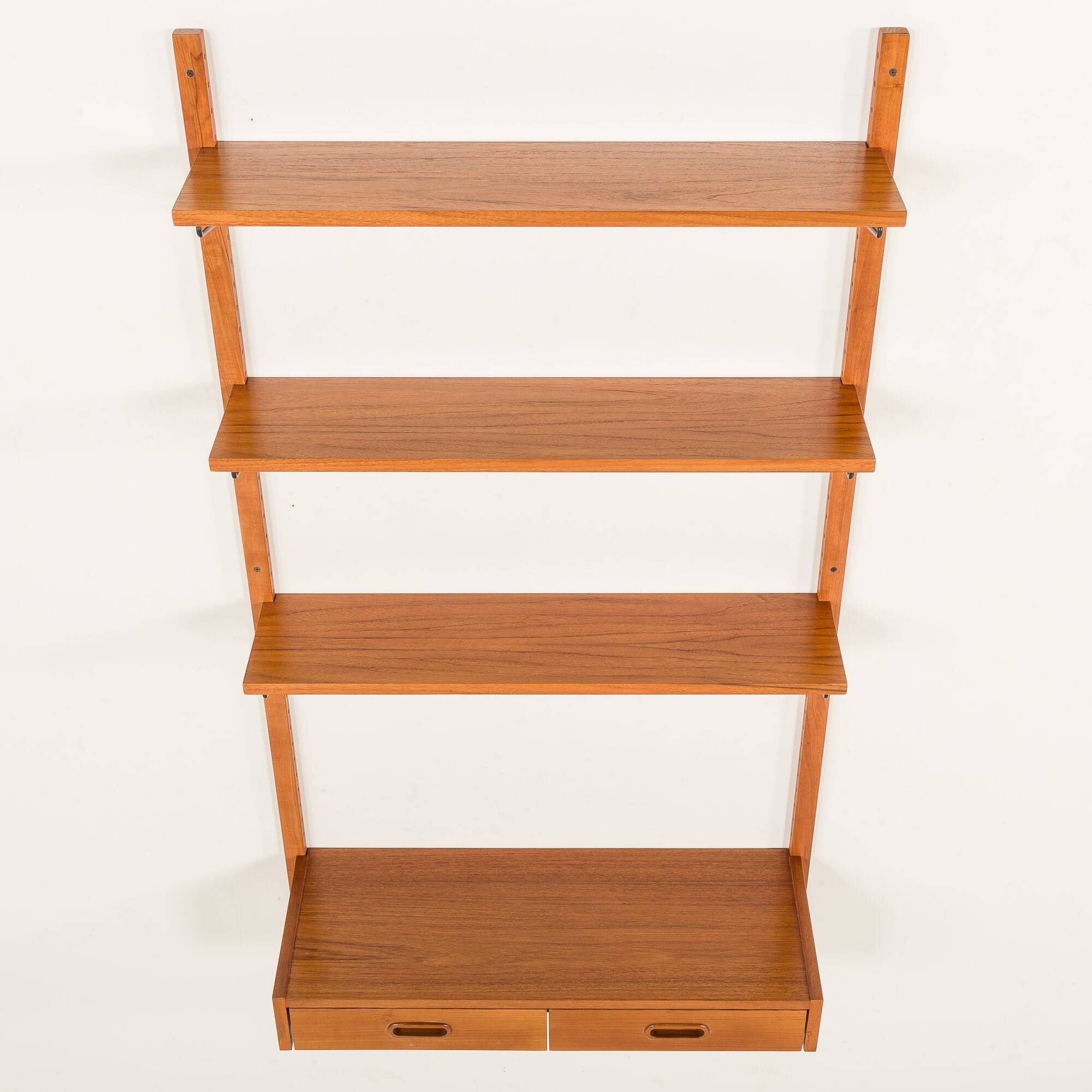 Étagère en teck scandinave des années 1970 avec un console.