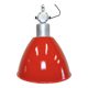 Large Red Painted Industrial Factory Lamp from Elektrosvit, 1960s