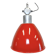 Large Red Painted Industrial Factory Lamp from Elektrosvit, 1960s