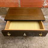 Antique Nightstand N252 Drawer Lacquered Wood Mid 20th Century Vintage