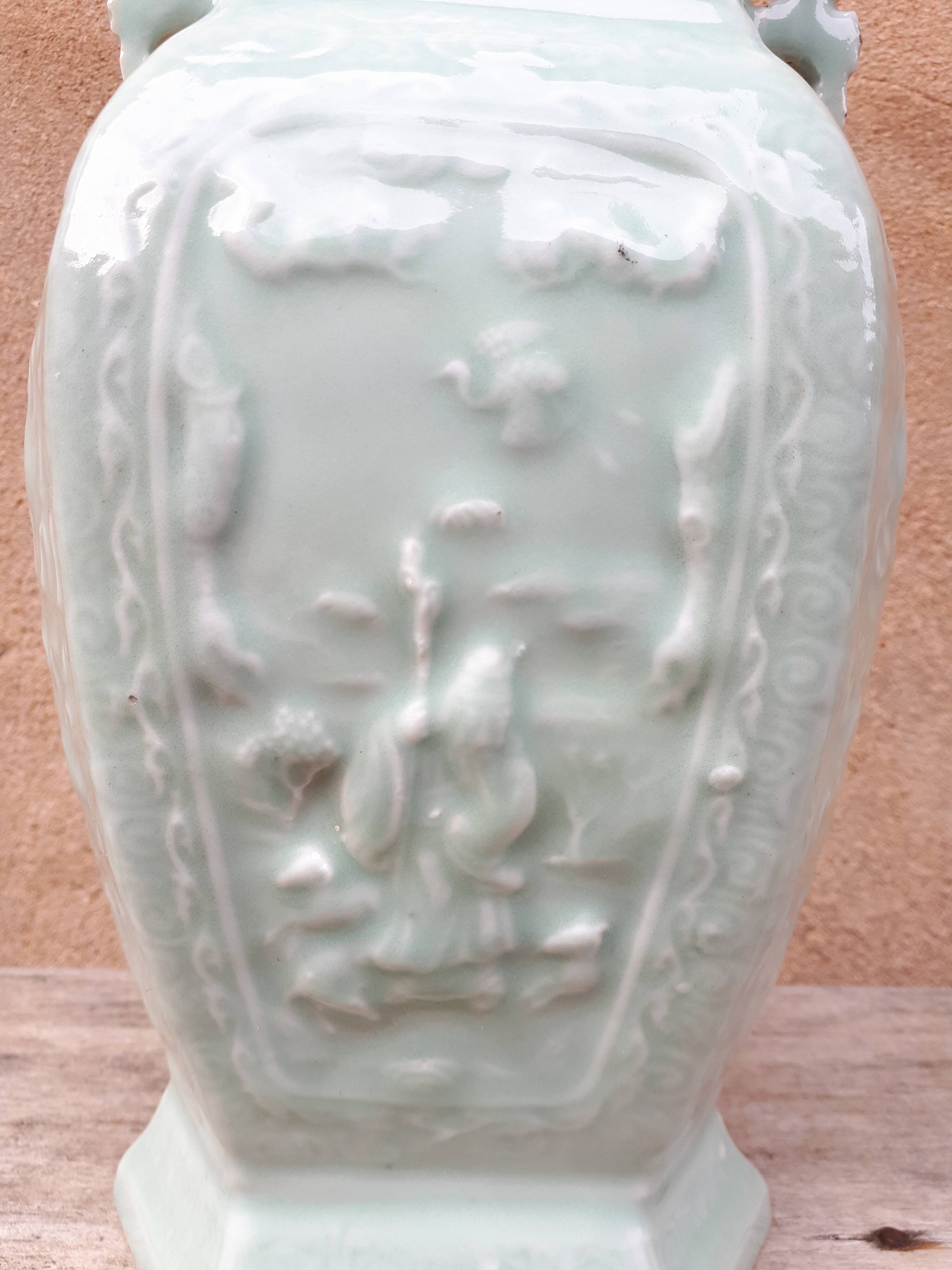 Chinese celadon vase (green porcelain), China, Daoguang period