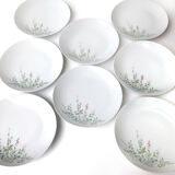 Set of 8 large vintage porcelain plates