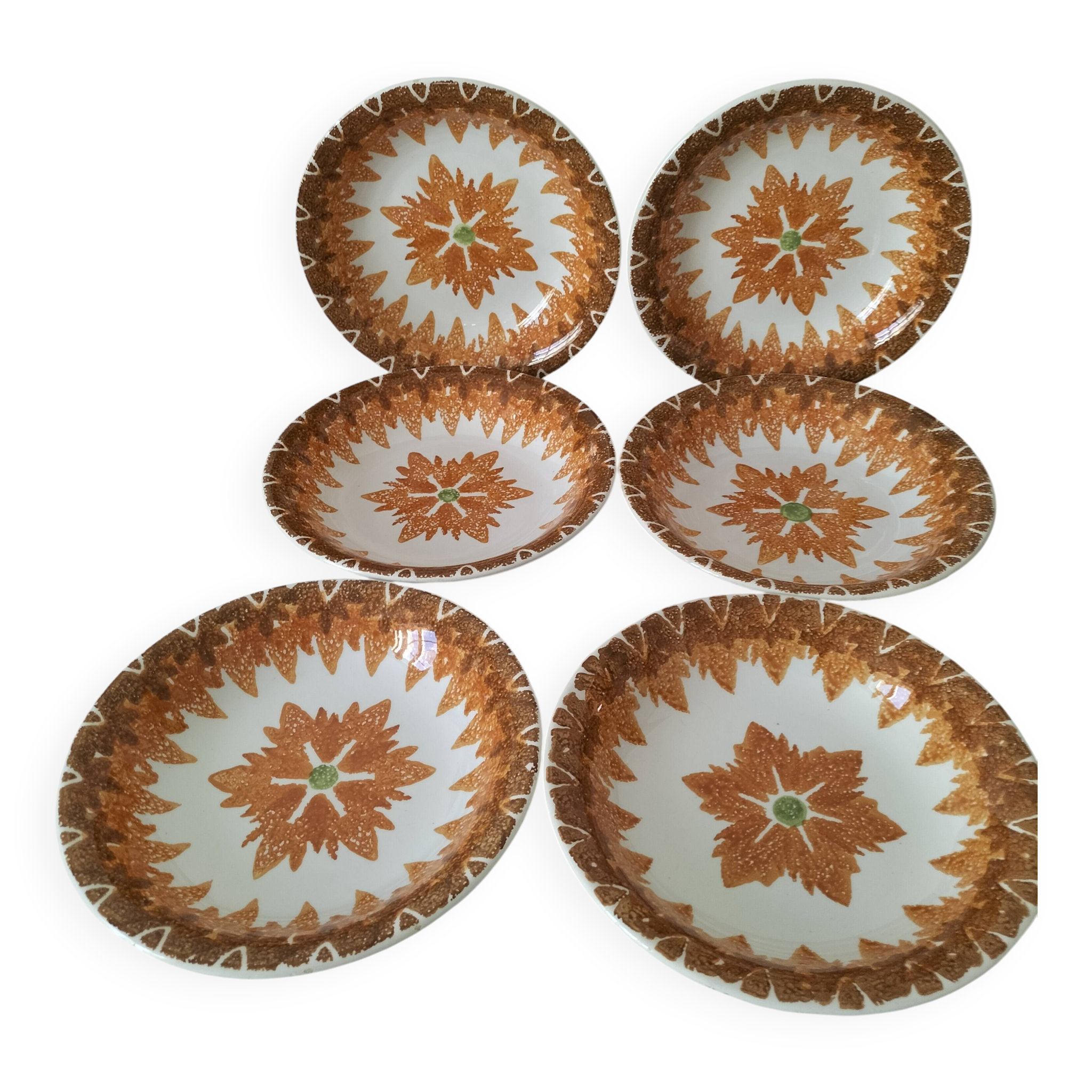 Set of 6 Vintage Italian Ironstone Plates S. Giovanni Valdarno