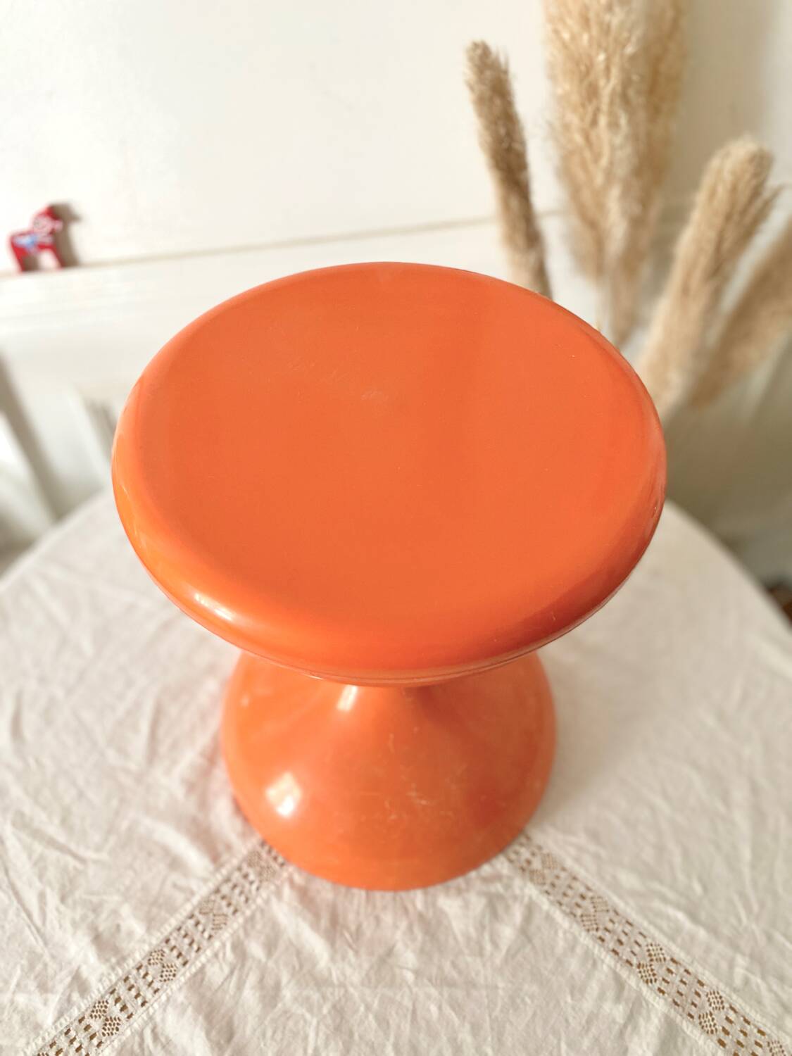Robur Sgabello Americano stool orange plastic vintage 70s