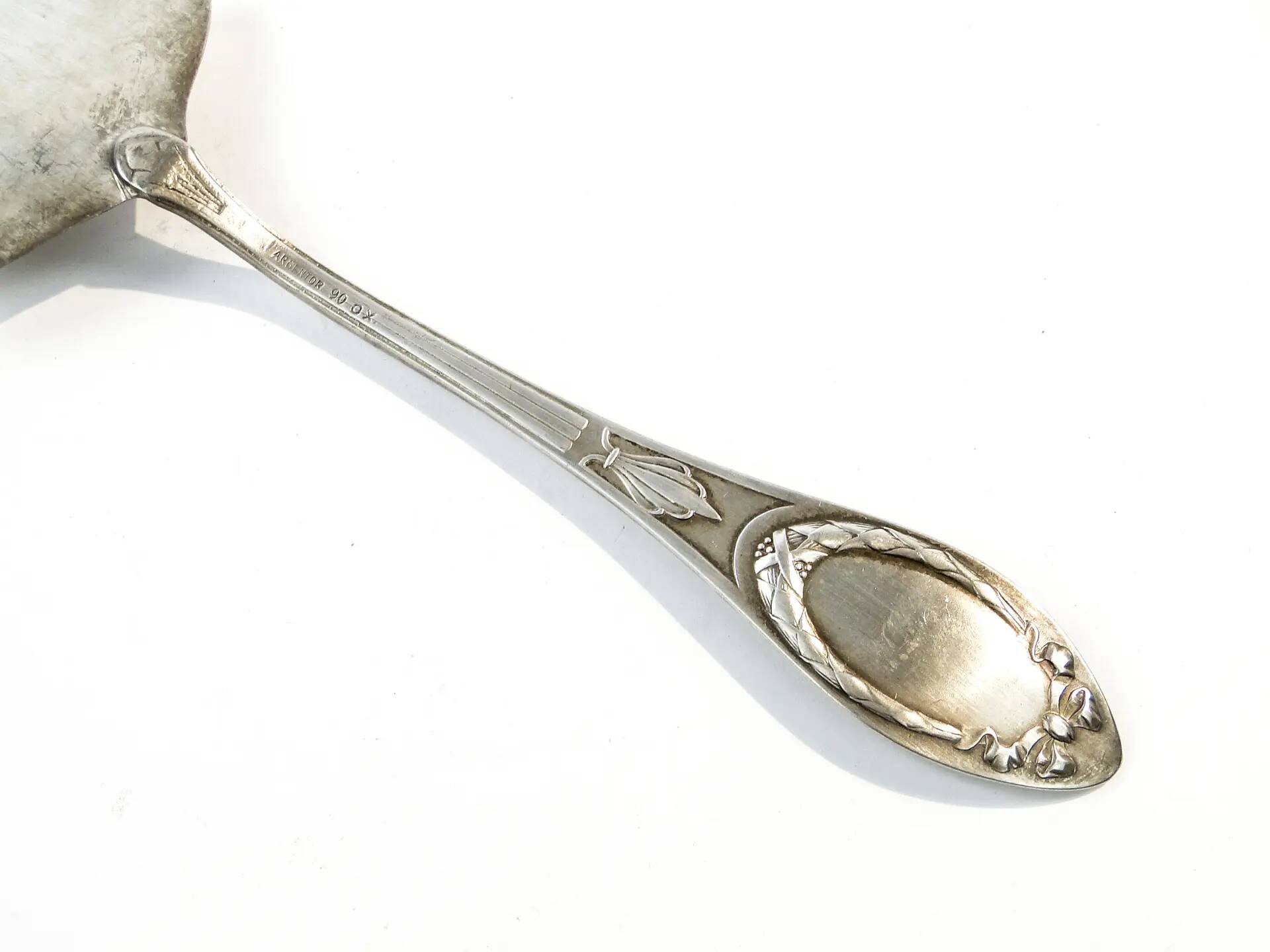 Cake server, Art Nouveau, silver-plated brass, Argentor, Hungary, early 20th century