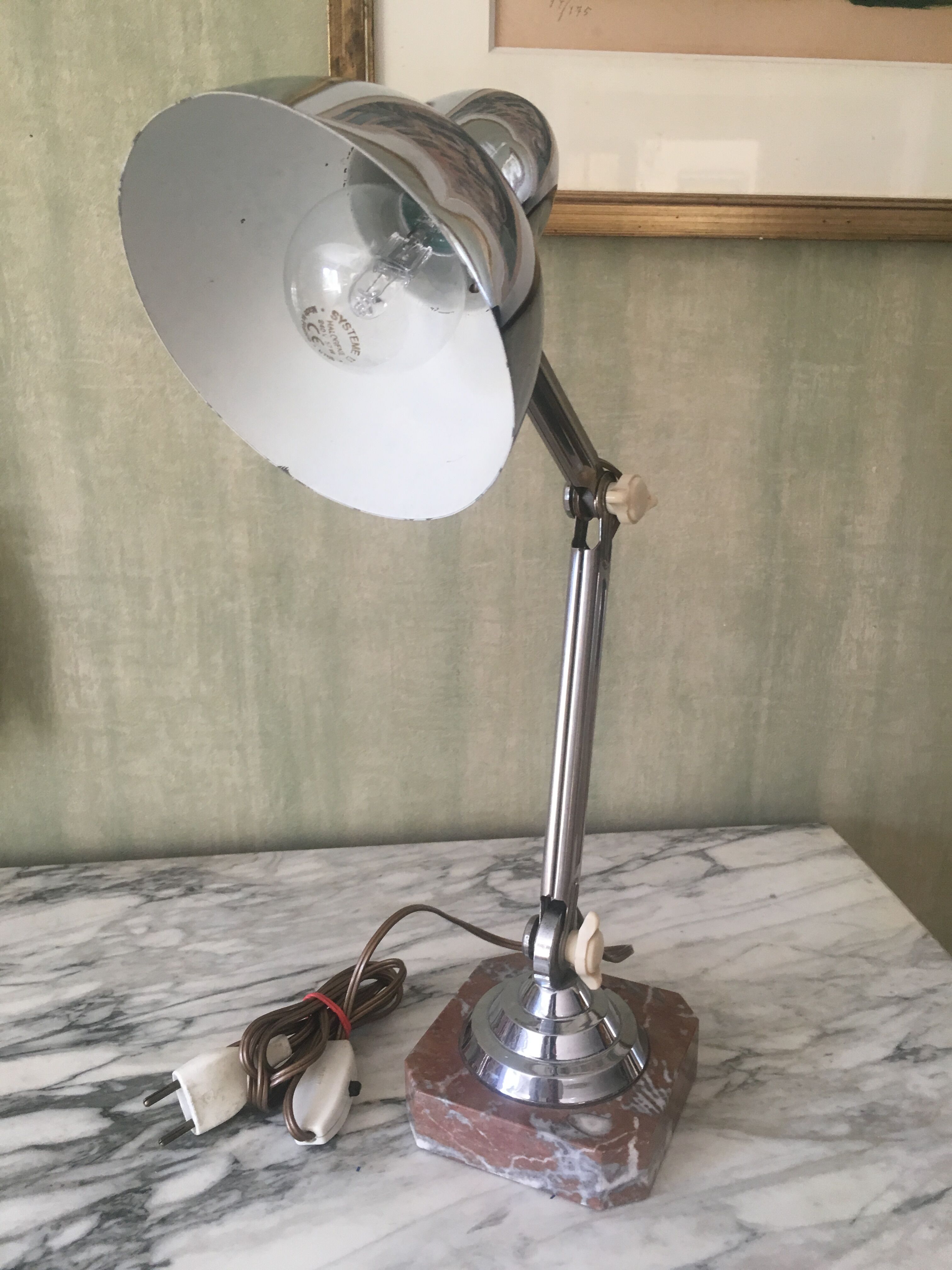 Articulated 2-arm lamp from the 1950s