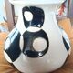 Ceramic ball vase with black and white circles Art Deco Italy Vintage 1940