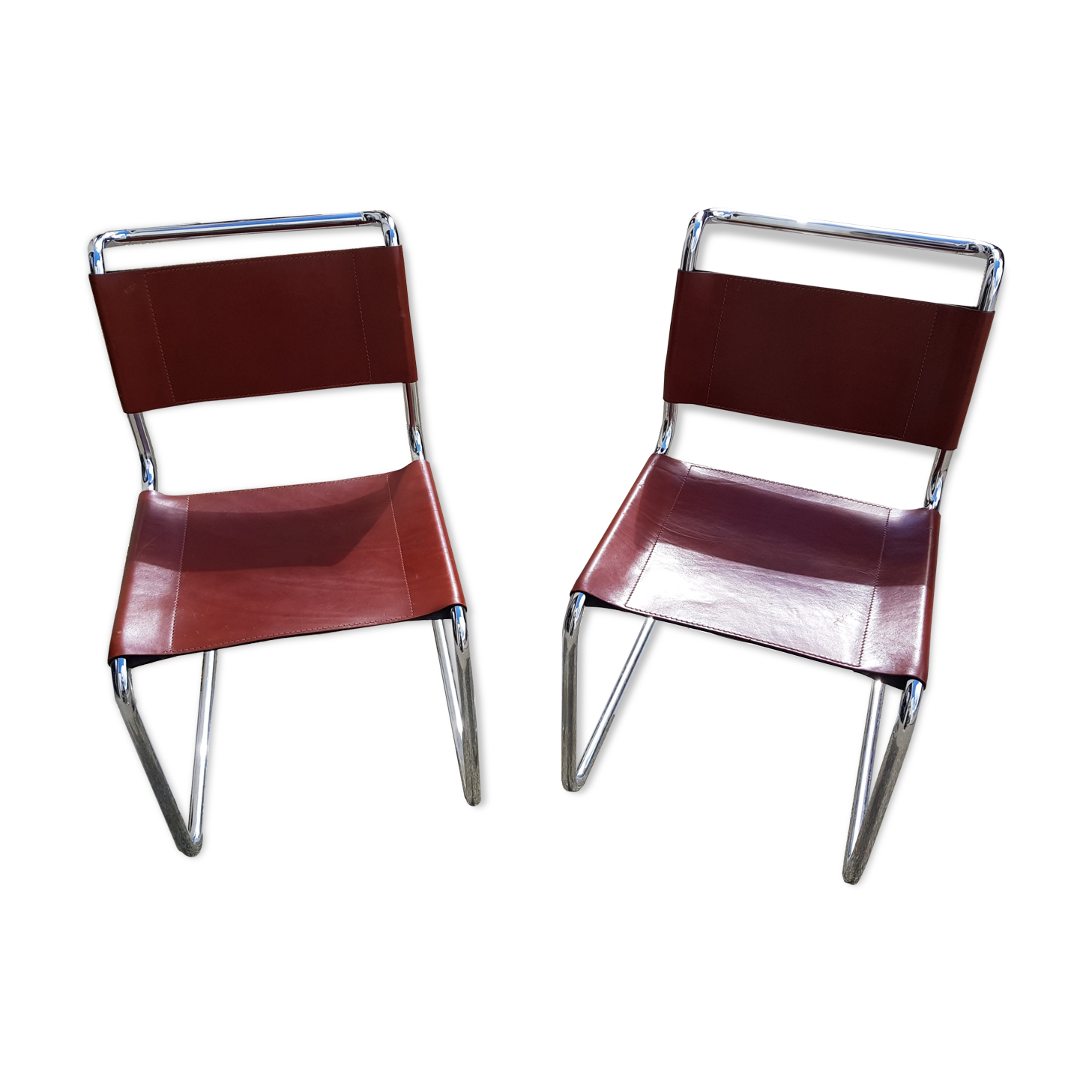Pairs of Marcel Breuer chairs b33 camel.