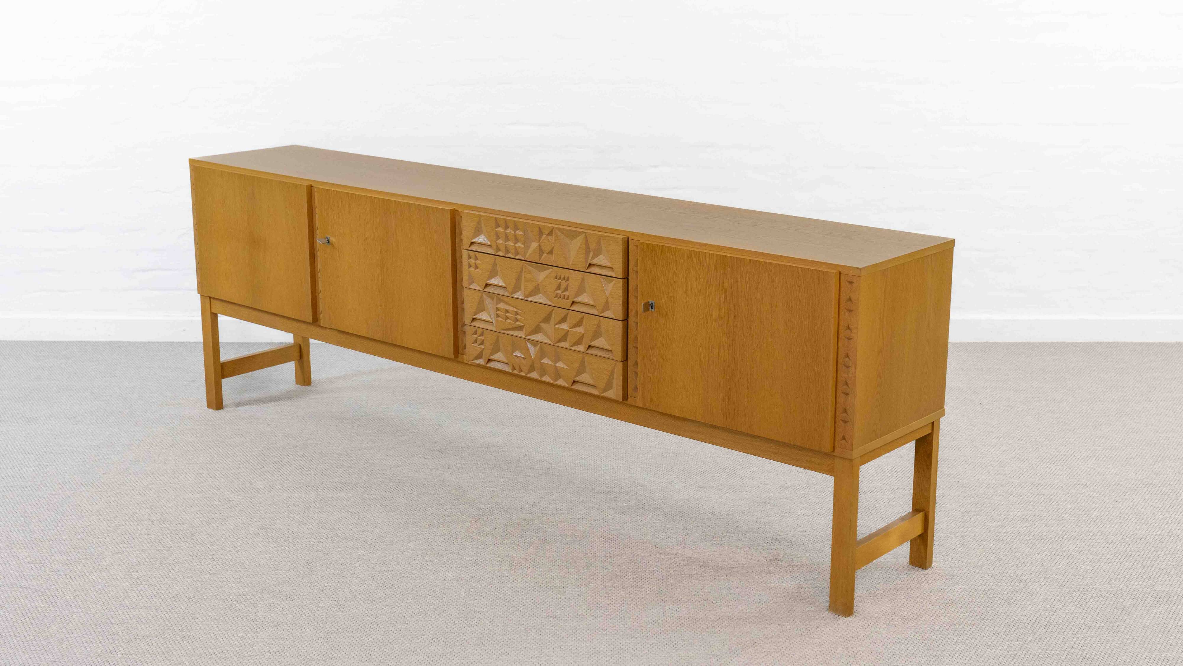 Mid-century brutalist oak sideboard