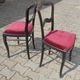 Pair of chairs Napoleon III blackened wood and seat red velvet