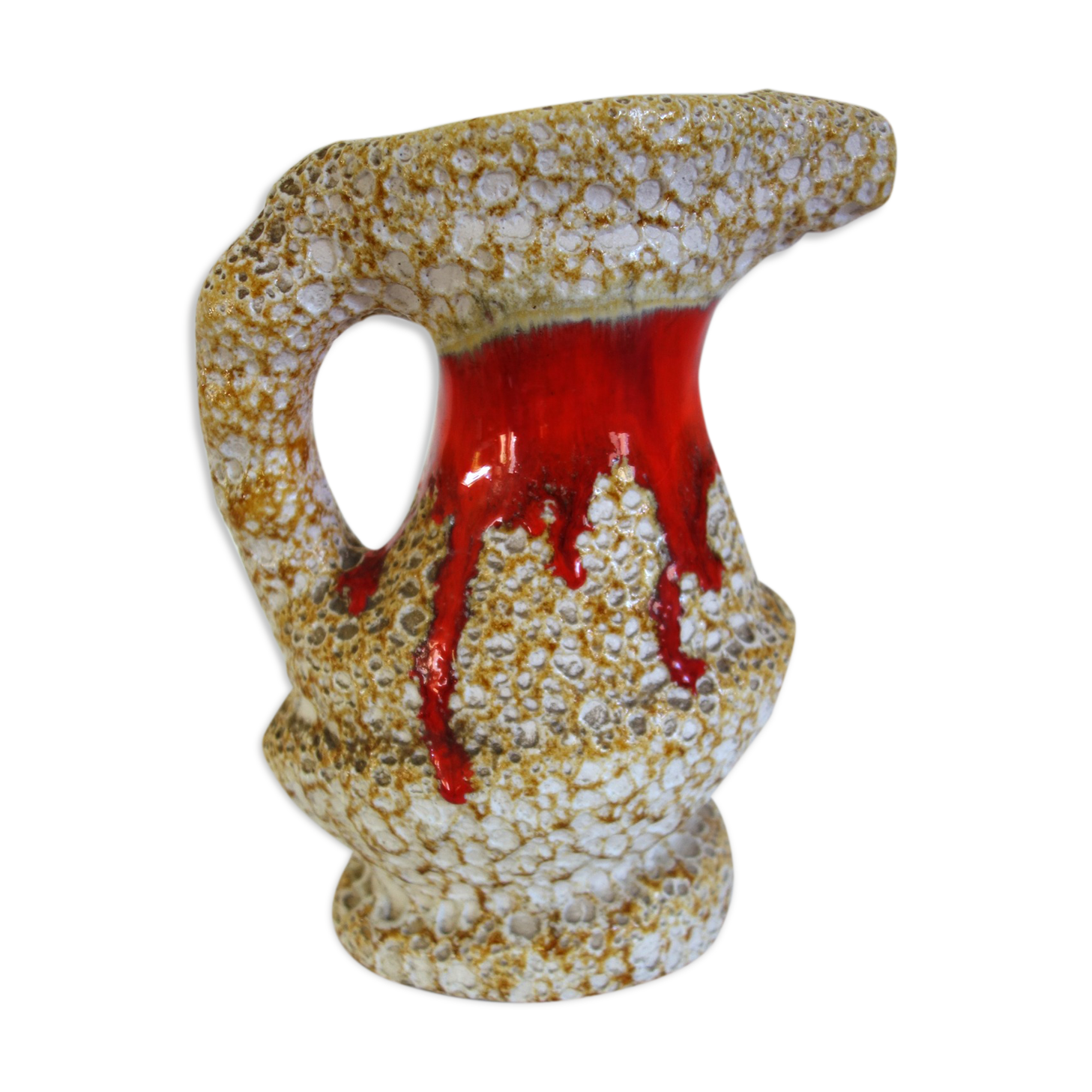 Vase fat lava Vallauris 60s