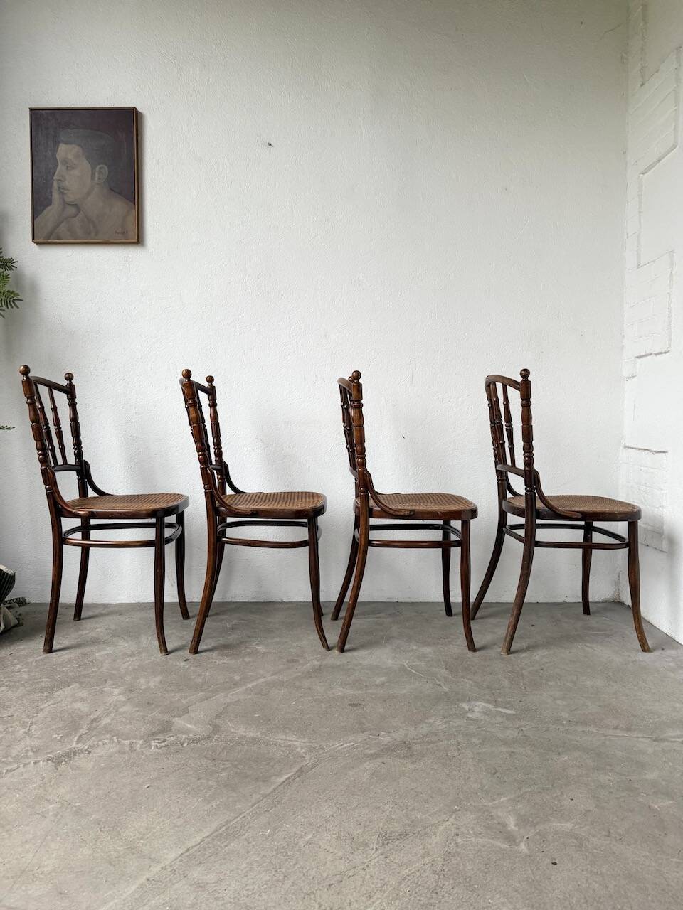 Set of 4 Fischel cane bistro chairs