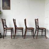 Set of 4 Fischel cane bistro chairs