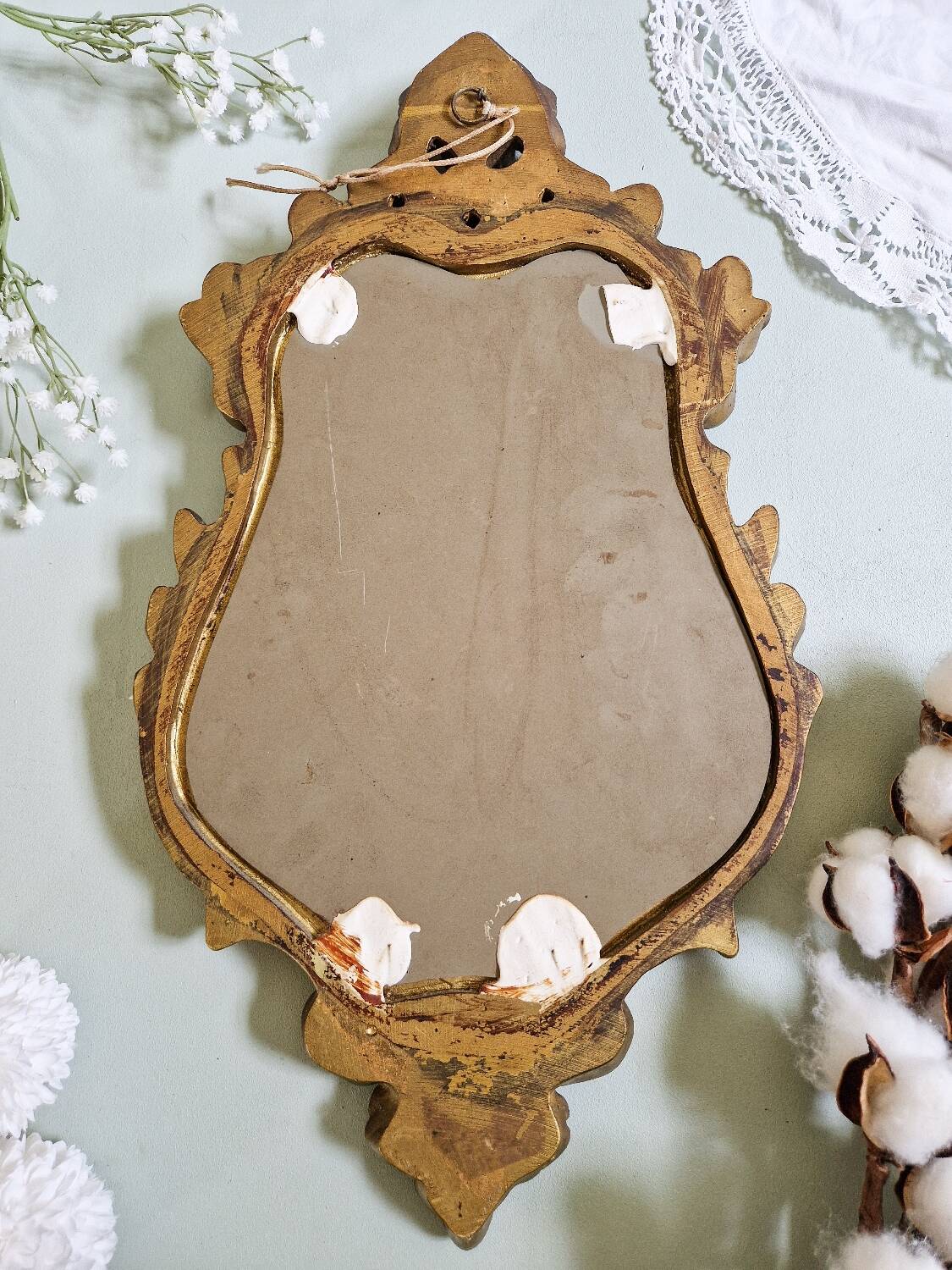 Vintage baroque style gold resin mirror