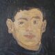 Vintage acrylic portrait on canvas contemporary country decoration