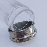 Three Art Deco crystal chrome glass bottles