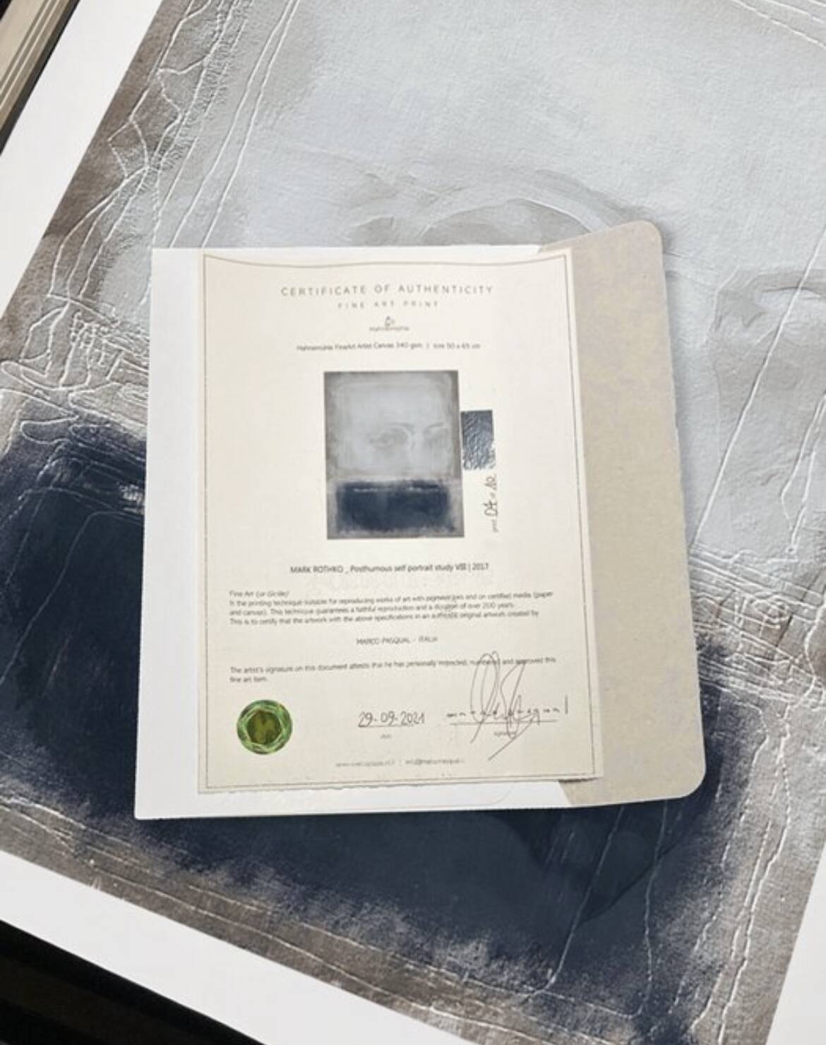 Marco Pasqual - Mark Rothko - Posthumous Self-Portrait No. 8 - 2021